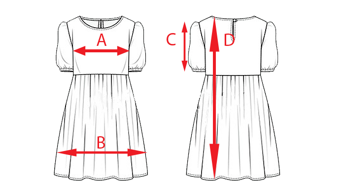 size sketch šaty